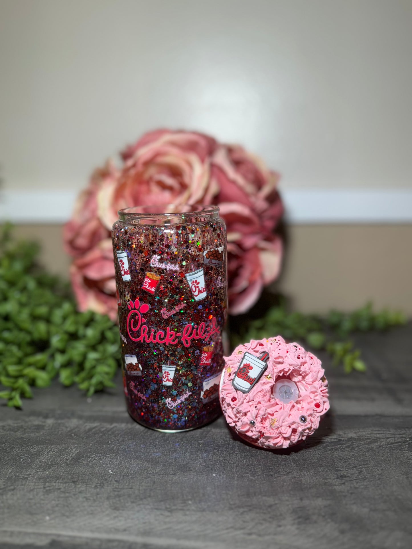 Chick-Fil-A Snowglobe Tumbler W/Whipped Topper